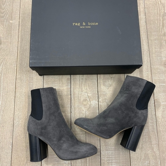 *LAST PAIR*RAG & BONE AGNES BOOT 8.5 Asphlt grey suede boots NEW IN BOX #1191 - Picture 3 of 10
